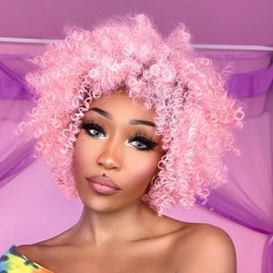 - 💫  PINK OMBRE CURLY FULL CAP AFRO CURL WIG💫 *NEW
🆕🆕